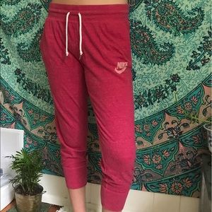 pink cropped nike sweats